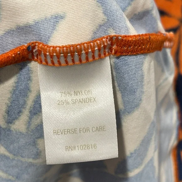 Garnet Hill Long Sleeve Half Zip Rash Guard Swim Shirt UV Protection Tropical - Picture 4 of 6